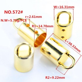 Gold/Bronze/Rose Gold/Glossy black/White/Platinum/Matte black-Alloy End Stopper